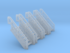 Z Scale Industrial Stairs 7 (4pc) in Smooth Fine Detail Plastic