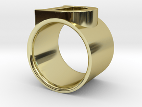 D ring in 18k Gold Plated Brass