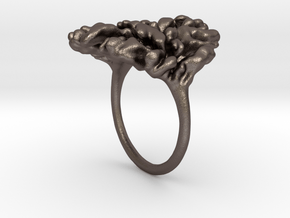 Coral Ring I   in Polished Bronzed Silver Steel