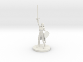 Female Elf Paladin / Cleric with Sunblade in White Premium Versatile Plastic