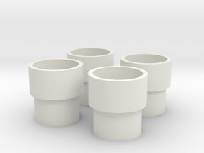 HIC Tubes x4 in White Natural Versatile Plastic