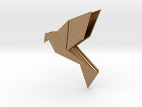 Origami Bird in Natural Brass