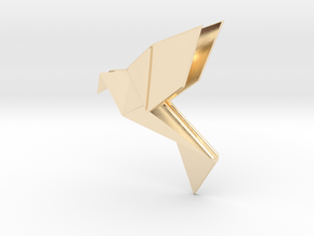 Origami Bird in 14K Yellow Gold