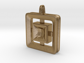 Origin ::: Square Pendant ::: v.01 in Polished Gold Steel