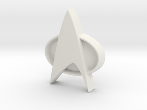 Star Trek Tng Badge in White Natural Versatile Plastic