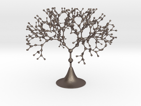 Nodal Fractal Tree in Polished Bronzed Silver Steel