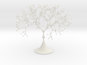 Nodal Fractal Tree in White Natural Versatile Plastic