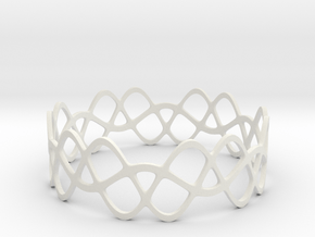 Braided Wave Bracelet (67mm) in White Premium Versatile Plastic