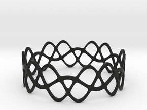 Braided Wave Bracelet (67mm) in Black Premium Versatile Plastic