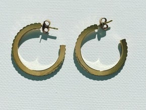 Ingranaggi Hoop Earrings  in 18k Gold Plated Brass