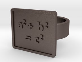 Pythagorean Theorem Ring in Polished Bronzed Silver Steel: 8 / 56.75