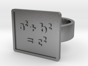 Pythagorean Theorem Ring in Natural Silver: 8 / 56.75