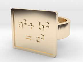 Pythagorean Theorem Ring in 14k Gold Plated Brass: 8 / 56.75