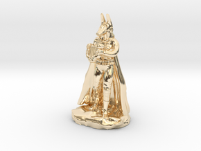 Khenra (Jackal) Necromancer Bard with Lyre in 14k Gold Plated Brass