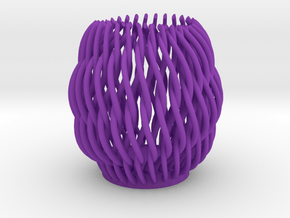 Spectacular Helicoid Mesh Vase - 10 cm in Purple Processed Versatile Plastic
