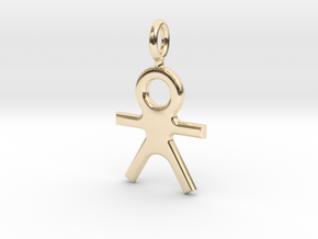 Human Pendant in 14k Gold Plated Brass