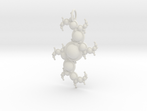 Fractal pendant with spheres in White Natural Versatile Plastic