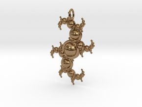 Fractal pendant with spheres in Natural Brass