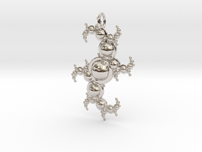 Fractal pendant with spheres in Platinum