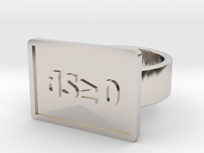 Second Law of Thermodynamics Ring in Rhodium Plated Brass: 8 / 56.75