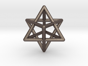 Merkaba pendant - extra small in Polished Bronzed Silver Steel