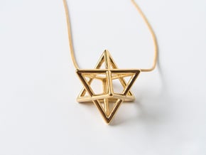 Merkaba pendant - extra small in 14k Gold Plated Brass