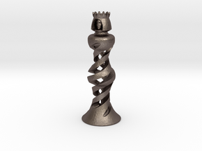 Queen in Polished Bronzed Silver Steel: Medium