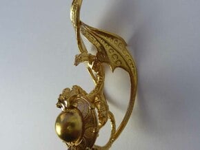 LUX DRACONIS right earring  in Natural Brass