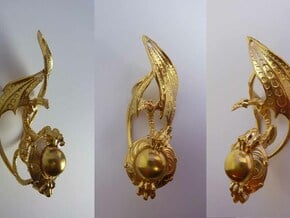 LUX DRACONIS left earring in Natural Brass