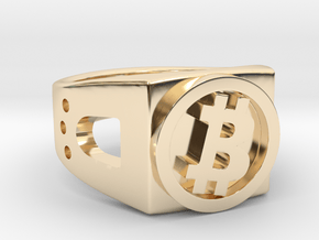 Bitcoin Ring in 14K Yellow Gold: 8 / 56.75
