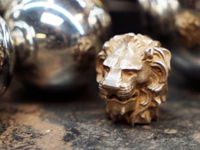 Lion Head in Polished Bronze Steel
