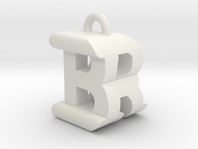 3D-Initial-BR in White Natural Versatile Plastic