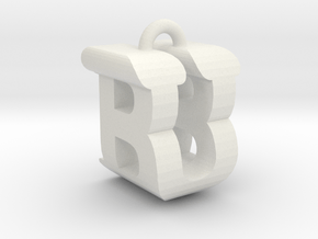 3D-Initial-BU in White Natural Versatile Plastic