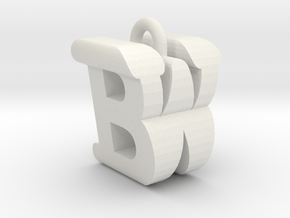 3D-Initial-BW in White Natural Versatile Plastic