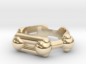 Benzene Ring Molecule Ring 3D in 14K Yellow Gold: 6.5 / 52.75