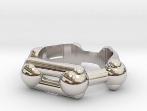Benzene Ring Molecule Ring 3D in Rhodium Plated Brass: 6.5 / 52.75