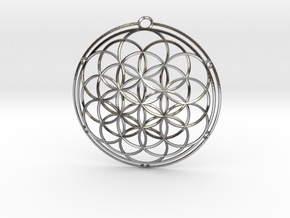 Flower of life in Polished Silver