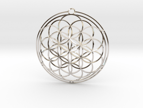 Flower of life in Rhodium Plated Brass