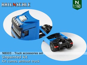 Truck accessories set (N 1:160) in Tan Fine Detail Plastic