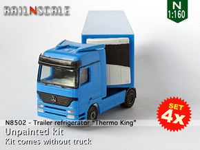 SET 4x Trailer refrigerator "Thermo King" (N 1:160 in Smoothest Fine Detail Plastic