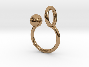 Ball HOOP Ring in Polished Brass: Small