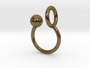 Ball HOOP Ring in Polished Bronze: Small