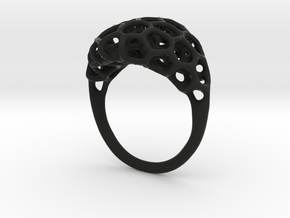 Ring Voronoi Volume II in Black Premium Versatile Plastic