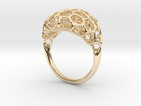 Ring Voronoi Volume II in 14k Gold Plated Brass