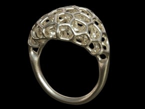 Ring Voronoi Volume II in Polished Silver