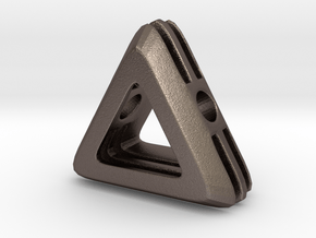 Embrace ::: Triangle Pendant ::: v.01 in Polished Bronzed Silver Steel