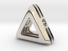 Embrace ::: Triangle Pendant ::: v.01 in Rhodium Plated Brass