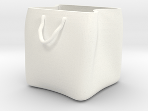 Shopping bag plant pot in White Processed Versatile Plastic