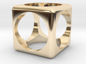 Cube in 14k Gold Plated Brass: 6mm