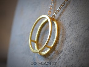Wire ::: Circle Pendant ::: v.01 in Polished Gold Steel